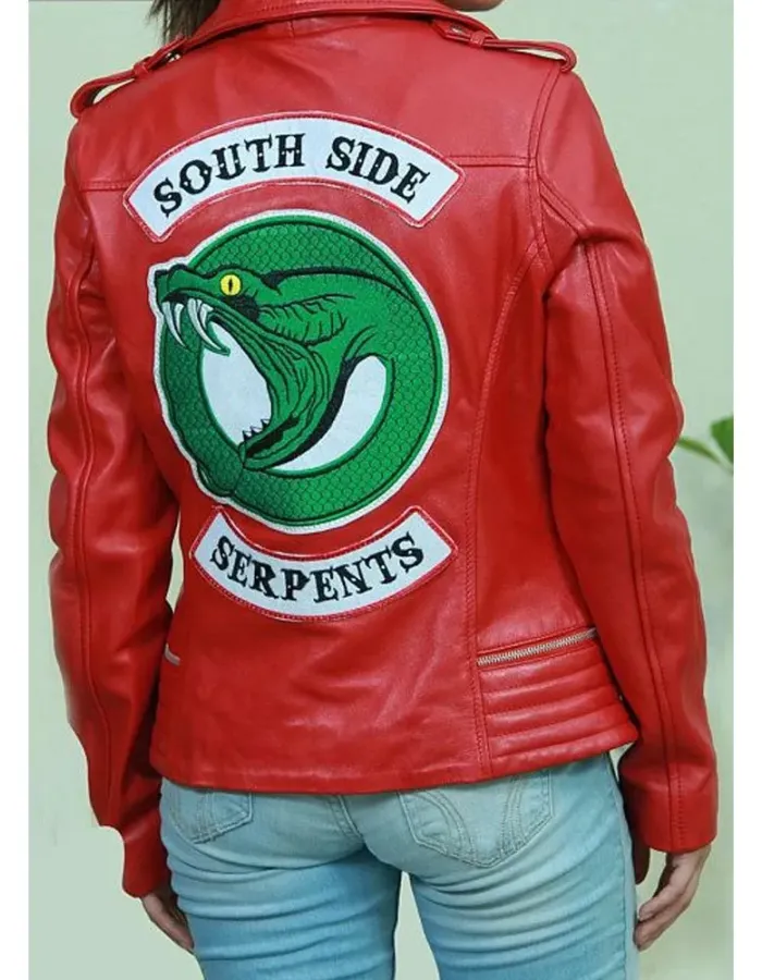 Riverdale Southside Serpents Womens Cheryl Blossom Biker Black Leather Jacket