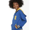 Riverdale R Logo Cheer Girls Blue Bomber Cotton Hoodie Varsity Jacket Riverdale R Logo Cheer Girls Blue Bomber Cotton Hoodie Varsity Jacket