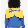 Riverdale R Logo Cheer Girls Blue Bomber Cotton Hoodie Varsity Jacket Riverdale R Logo Cheer Girls Blue Bomber Cotton Hoodie Varsity Jacket
