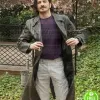 A PERFECT DAY FEDJA STUKAN (DAMIR) DISTRESSED LEATHER COAT