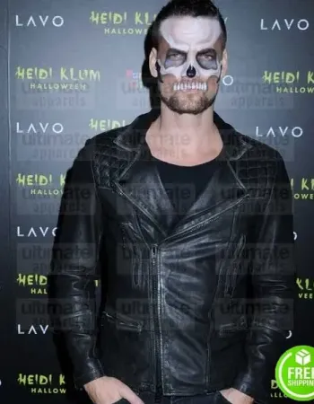 ADAM LAMBERT HALLOWEEN PARTY BLACK BIKER LEATHER JACKET