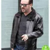 AFTER LIFE RICKY GERVAIS (TONY JOHNSON) BLACK LEATHER JACKET AFTER LIFE RICKY GERVAIS (TONY JOHNSON) BLACK LEATHER JACKET