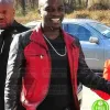 AKON RED AND BLACK LEATHER JACKET