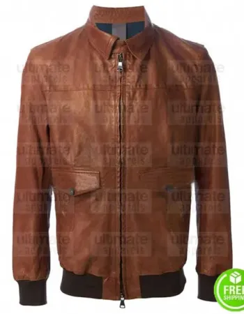 AMERICAN HORROR STORY WES BENTLY (JOHN LOWE) BOMBER LEATHER JACKET