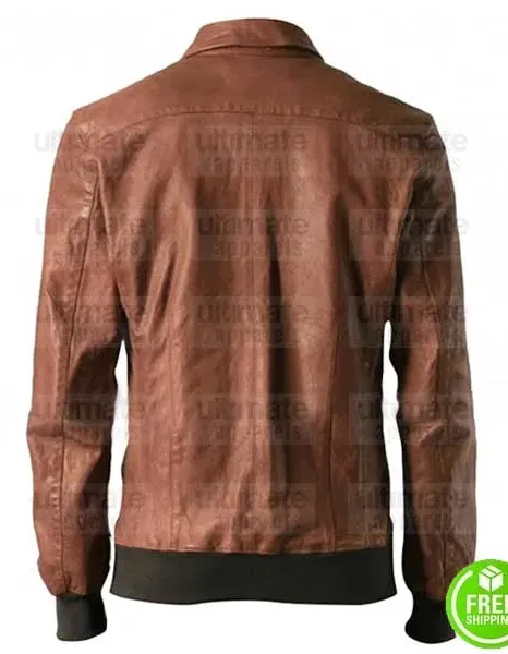 AMERICAN HORROR STORY WES BENTLY (JOHN LOWE) BOMBER LEATHER JACKET