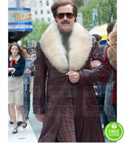 ANCHORMAN 2 THE LEGEND CONTINUES WILL FERRELL (RON BURGUNDY) TRENCH FUR COAT