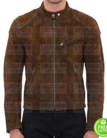 ARROW SEASON 3 COLTON HAYNES (ROY HARPER) BROWN SUEDE JACKET