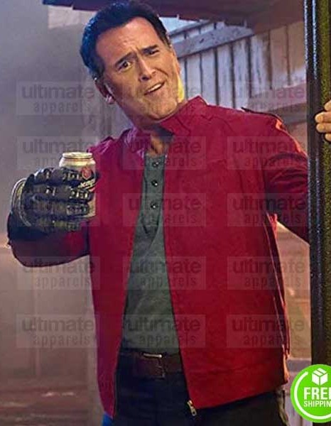 ASH VS EVIL DEAD BRUCE CAMPBELL (ASHLEY WILLIAMS) RED COTTON JACKET ASH VS EVIL DEAD BRUCE CAMPBELL (ASHLEY WILLIAMS) RED COTTON JACKET