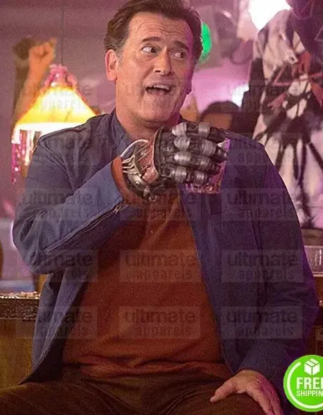 ASH VS EVIL DEAD BRUCE CAMPBELL (ASHLEY WILLIAMS) BLUE COTTON JACKET ASH VS EVIL DEAD BRUCE CAMPBELL (ASHLEY WILLIAMS) BLUE COTTON JACKET