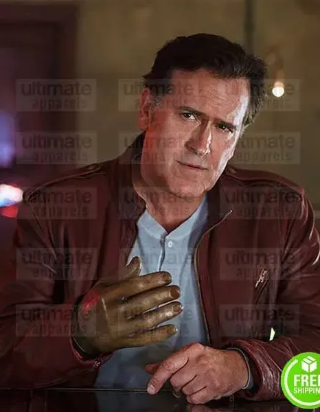 ASH VS EVIL DEAD BRUCE CAMPBELL (ASHLEY WILLIAMS) BROWN LEATHER JACKET