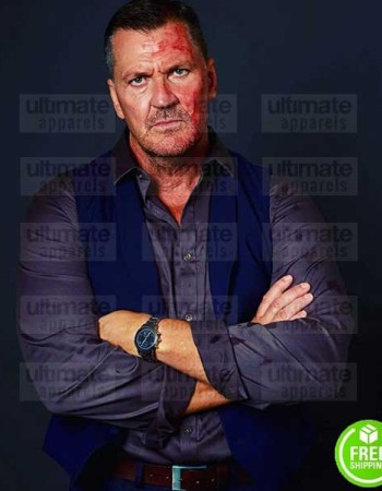 AVENGEMENT CRAIG FAIRBRASS (LINCOLN BURGESS) BLUE COTTON VEST AVENGEMENT CRAIG FAIRBRASS (LINCOLN BURGESS) BLUE COTTON VEST
