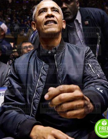 BARAK OBAMA BLACK SATIN BOMBER JACKET BARAK OBAMA BLACK SATIN BOMBER JACKET