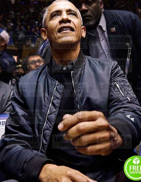 BARAK OBAMA BLACK SATIN BOMBER JACKET BARAK OBAMA BLACK SATIN BOMBER JACKET