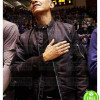 BARAK OBAMA BLACK SATIN BOMBER JACKET BARAK OBAMA BLACK SATIN BOMBER JACKET