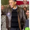 BARAK OBAMA FLIGHT BROWN LEATHER JACKET