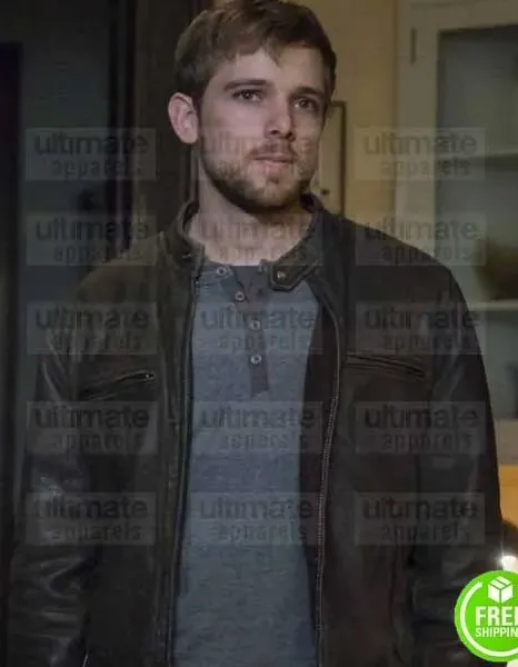 BATES MOTEL MAX THIERIOT (DYLAN MASSETT) BROWN LEATHER JACKET
