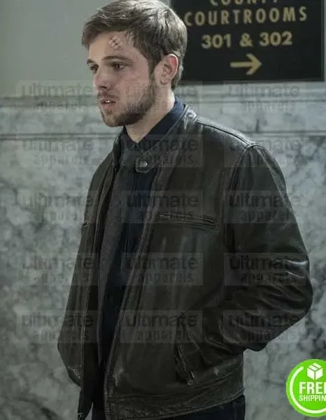 BATES MOTEL MAX THIERIOT (DYLAN MASSETT) BROWN LEATHER JACKET