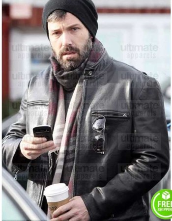 BEN AFFLECK BLACK LEATHER JACKET BEN AFFLECK BLACK LEATHER JACKET
