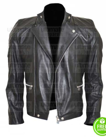 BILLIONS DAMIAN LEWIS BLACK LEATHER JACKET