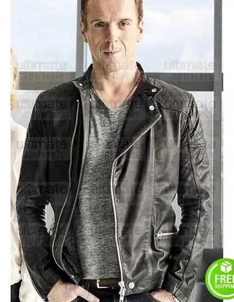 BILLIONS DAMIAN LEWIS BLACK LEATHER JACKET
