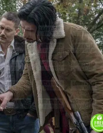 BLACKKKLANSMAN ADAM DRIVER (FLIP ZIMMERMAN) SHEARLING SUEDE LEATHER JACKET BLACKKKLANSMAN ADAM DRIVER (FLIP ZIMMERMAN) SHEARLING SUEDE LEATHER JACKET