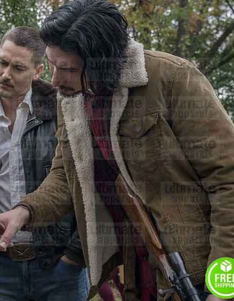 BLACKKKLANSMAN ADAM DRIVER (FLIP ZIMMERMAN) SHEARLING SUEDE LEATHER JACKET