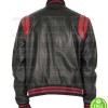 BLACK AND RED LEATHER VARSITY JACKET BLACK AND RED LEATHER VARSITY JACKET