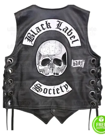 BLACK LABEL SOCIETY BAND BLACK LEATHER VEST