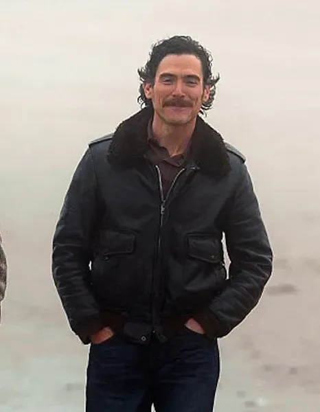 BLOOD TIES BILLY CRUDUP BOMBER FUR COLLAR JACKET