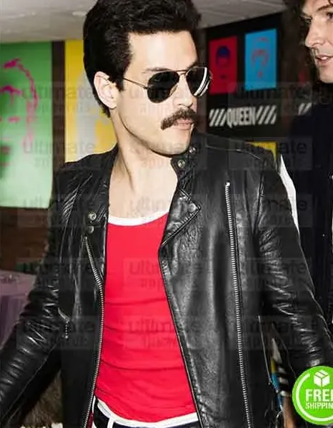 BOHEMIAN RHAPSODY RAMI MALEK (FREDDIE MERCURY) BLACK LEATHER JACKET BOHEMIAN RHAPSODY RAMI MALEK (FREDDIE MERCURY) BLACK LEATHER JACKET