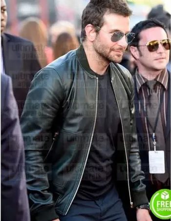 BRADLEY COOPER GREEN BOMBER LEATHER JACKET BRADLEY COOPER GREEN BOMBER LEATHER JACKET
