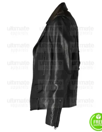 BRANDO BLACK BIKER LEATHER JACKET