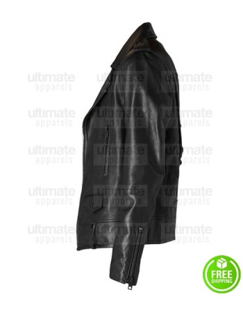 BRANDO BLACK BIKER LEATHER JACKET BRANDO BLACK BIKER LEATHER JACKET