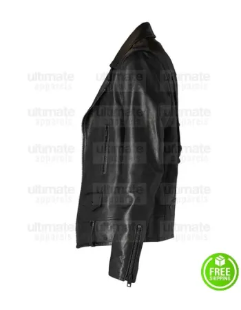 BRANDO BLACK BIKER LEATHER JACKET BRANDO BLACK BIKER LEATHER JACKET