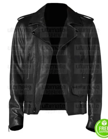BRANDO BLACK BIKER LEATHER JACKET