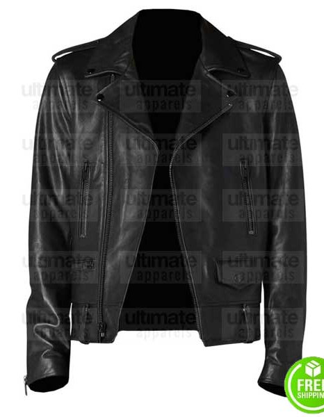 BRANDO BLACK BIKER LEATHER JACKET BRANDO BLACK BIKER LEATHER JACKET