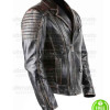 MEN'S BRANDO STYLE BLACK DISTRESSED BIKER LEATHER JACKET MEN'S BRANDO STYLE BLACK DISTRESSED BIKER LEATHER JACKET