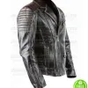 MEN'S BRANDO STYLE BLACK DISTRESSED BIKER LEATHER JACKET