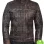BROWN DISTRESSED LEATHER MOTORCYCLE JACKET