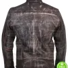 BROWN DISTRESSED LEATHER MOTORCYCLE JACKET
