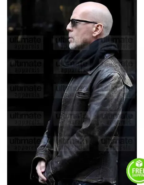 Bruce Willis Brown Distressed Leather Jacket Bruce Willis Brown Distressed Leather Jacket