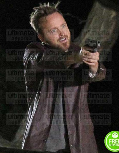 CENTRAL INTELLIGENCE AARON PAUL (PHIL) LEATHER COAT CENTRAL INTELLIGENCE AARON PAUL (PHIL) LEATHER COAT