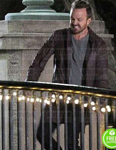 CENTRAL INTELLIGENCE AARON PAUL (PHIL) LEATHER COAT CENTRAL INTELLIGENCE AARON PAUL (PHIL) LEATHER COAT