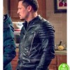 CHICAGO P.D NICK WECHSLER (KENNY RIXTON) BLACK BIKER LEATHER JACKET