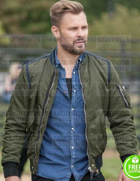 CHICAGO P.D PATRICK JOHN FLUGER (ADAM RUZEK) GREEN COTTON JACKET