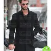 CHRIS HEMSWORTH BLACK WOOL COAT