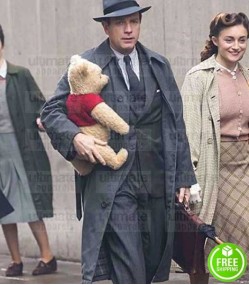 CHRISTOPHER ROBIN EWAN MCGREGOR GREY COTTON COAT
