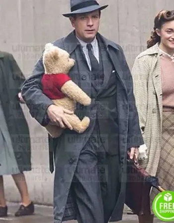 CHRISTOPHER ROBIN EWAN MCGREGOR GREY COTTON COAT