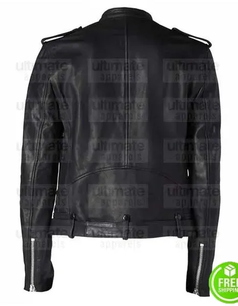 CLASSIC CAFE RACER BLACK LEATHER JACKET CLASSIC CAFE RACER BLACK LEATHER JACKET