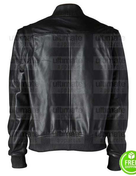 CLASSIC MEN'S BLACK LEATHER VARSITY JACKET